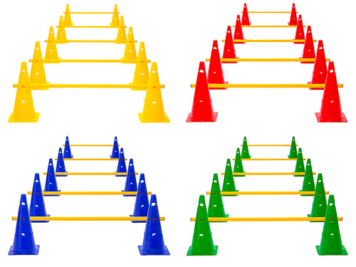 Kegelhürden (5er Set), 4 Farben - Höhe: 38 cm