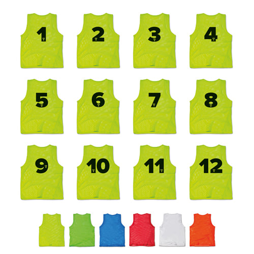 T-PRO Leibchen mit Rückennummern (1-12) - 12er Set