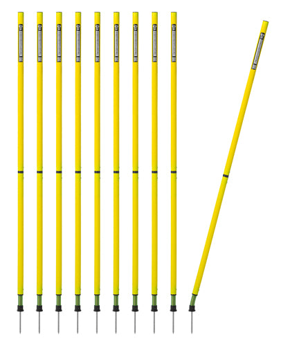 Slalomstange FLEX 160 cm (Ø 32 mm, 5 Farben) 2-teilig - 10er Set