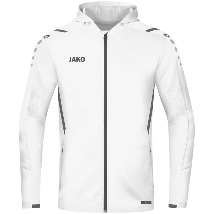 JAKO Kapuzenjacke Challenge - weiß/anthra light (002)