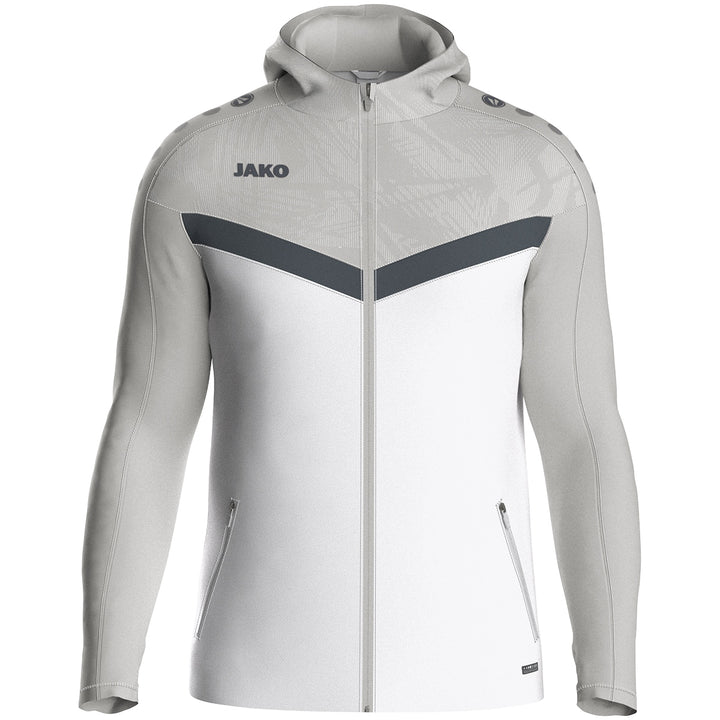 JAKO Kapuzenjacke Iconic - weiß/soft grey/anthra light (016)