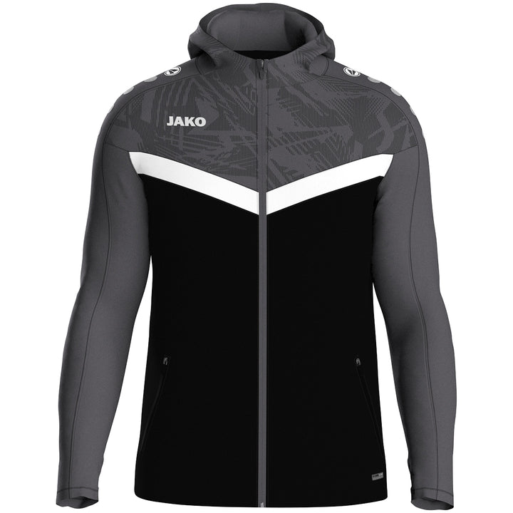 JAKO Kapuzenjacke Iconic - schwarz/anthrazit (801)