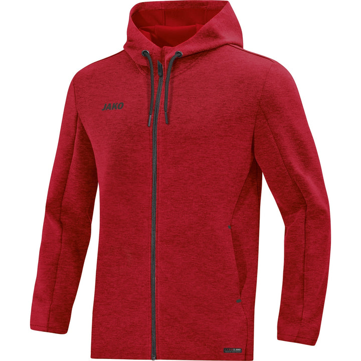 JAKO Kapuzenjacke Premium Basics - rot meliert (01)