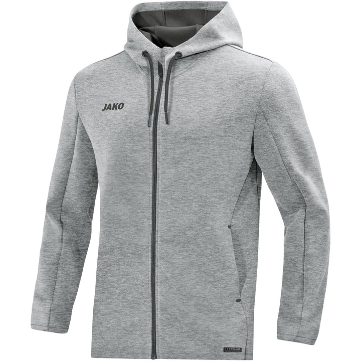 JAKO Kapuzenjacke Premium Basics - hellgrau meliert (40)