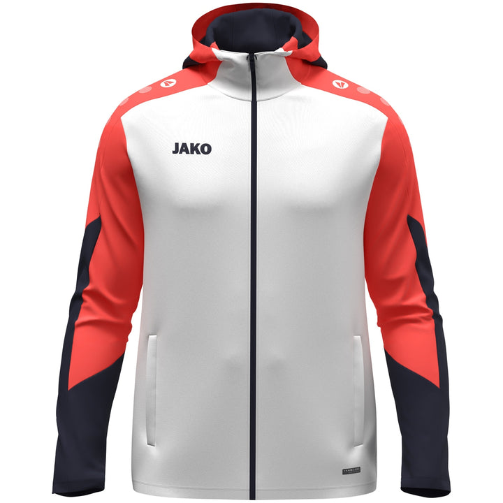 JAKO Kapuzenjacke Dynamic - weiß/coral/marine (026)