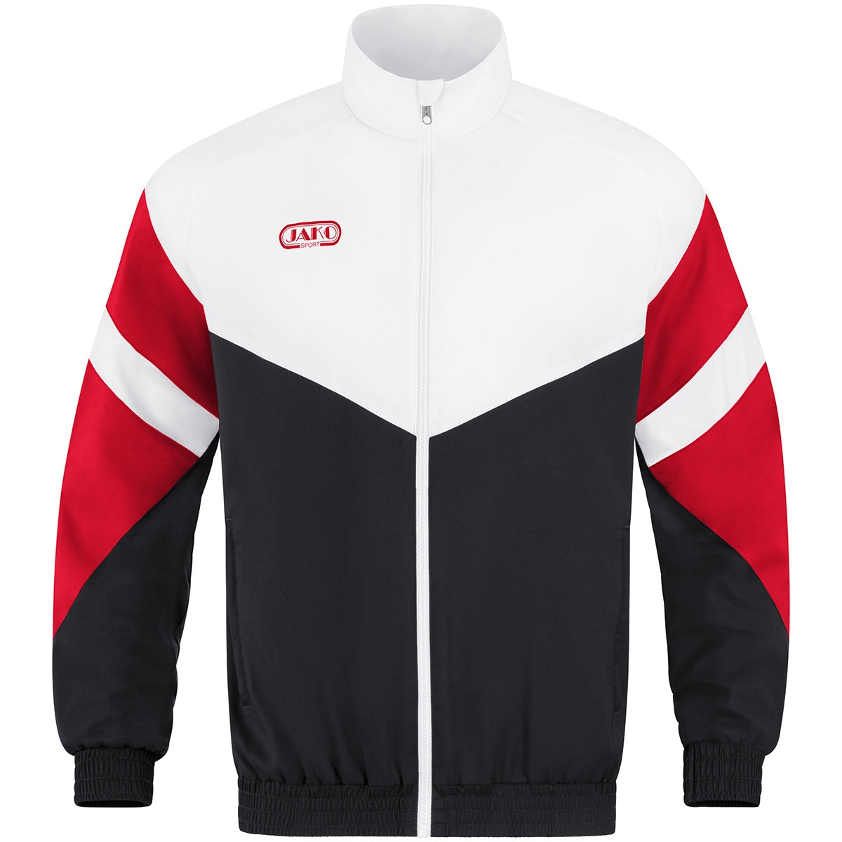 JAKO Freizeitjacke Retro - schwarz/weiß/rot (816)
