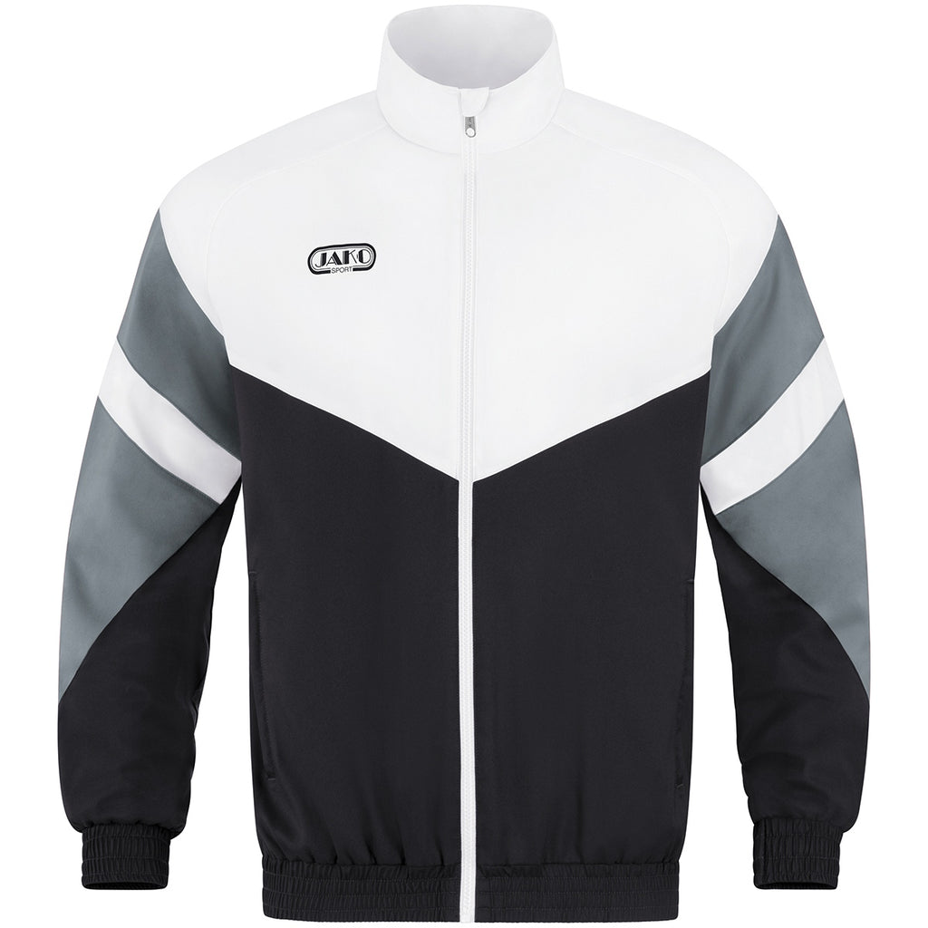 JAKO Freizeitjacke Retro - schwarz/weiß/steingrau (817)