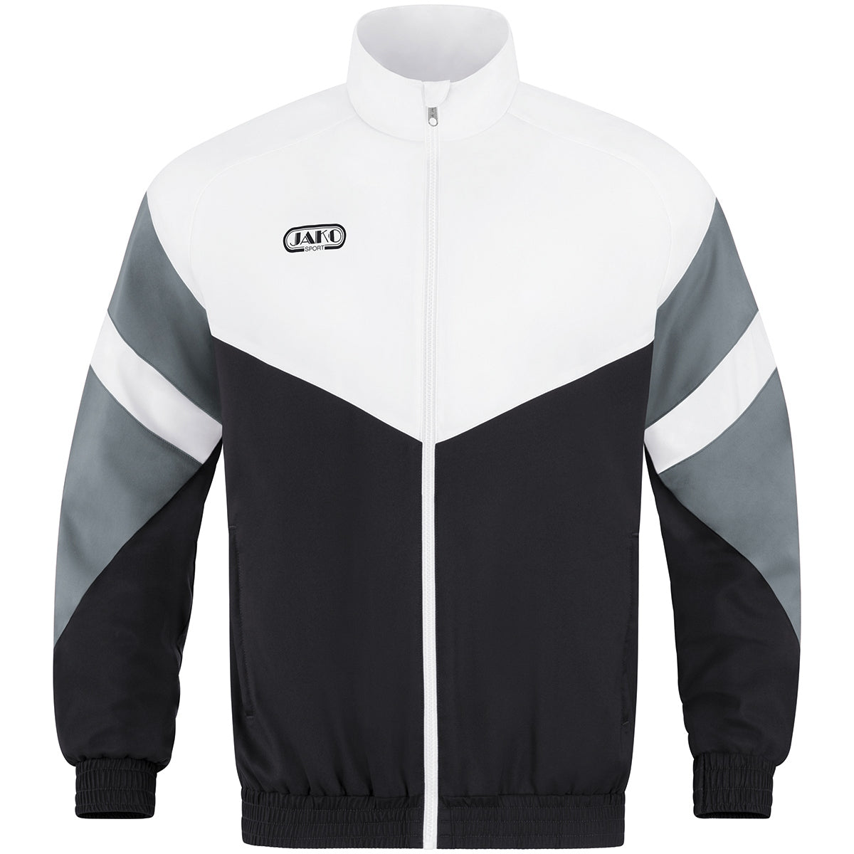 JAKO Freizeitjacke Retro - schwarz/weiß/steingrau (817)