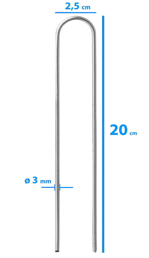 Erdanker (rund) 20 x 2,5 cm ø 3 mm - 100er Set
