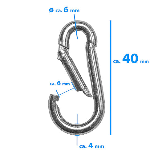 Karabinerhaken (Metall) - 5 Größen