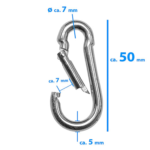 Karabinerhaken (Metall) - 5 Größen