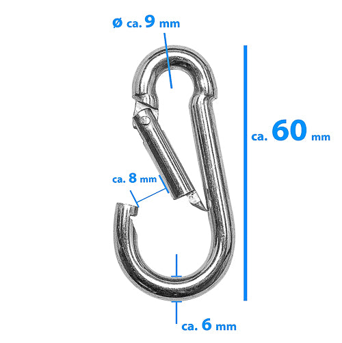 Karabinerhaken (Metall) - 5 Größen