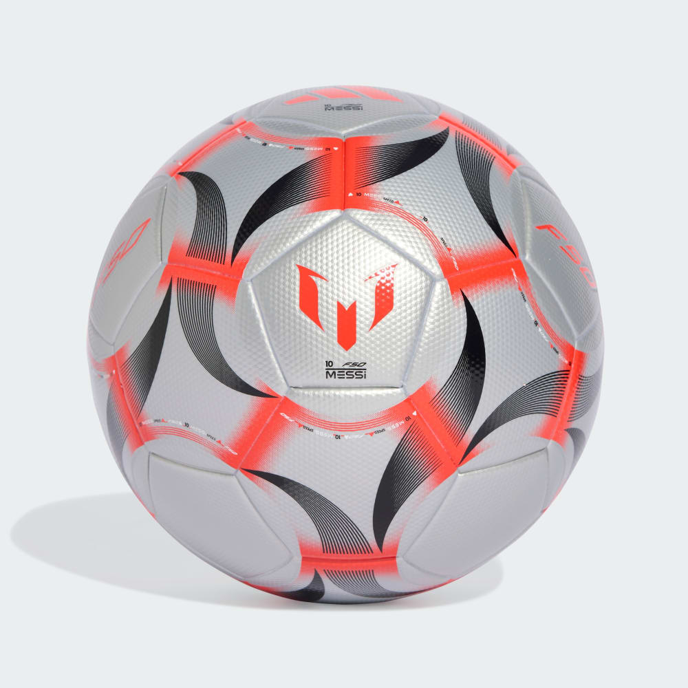adidas MESSI LEAGUE BALL - Silber - Rot