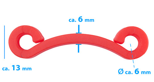 Netzclip "Typ B" für Tornetze - Farbe: Rot