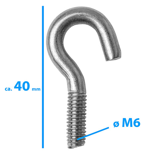 Netzhaken "M6" für Tornetze - Farbe: Silber