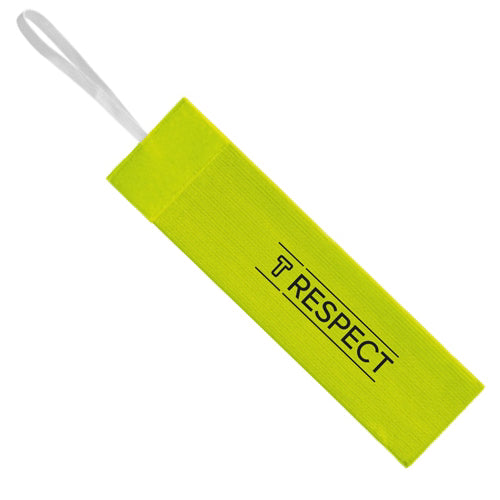 Kapitänsbinde mit Klett (Junior/Senior) Neongelb - Aufdruck: RESPECT