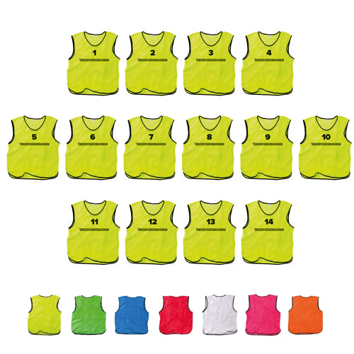 Leibchen mit Nummern (1-14) beidseitig - 14er Set
