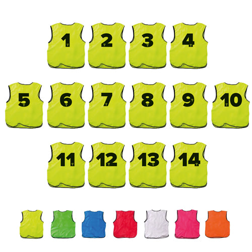 Leibchen mit Nummern (1-14) beidseitig - 14er Set