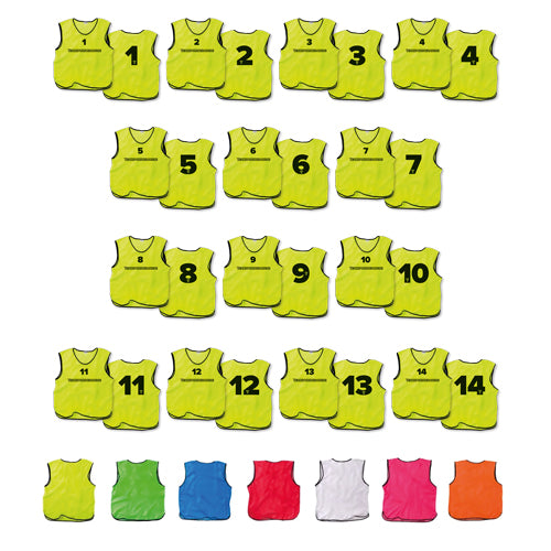 Leibchen mit Nummern (1-14) beidseitig - 14er Set