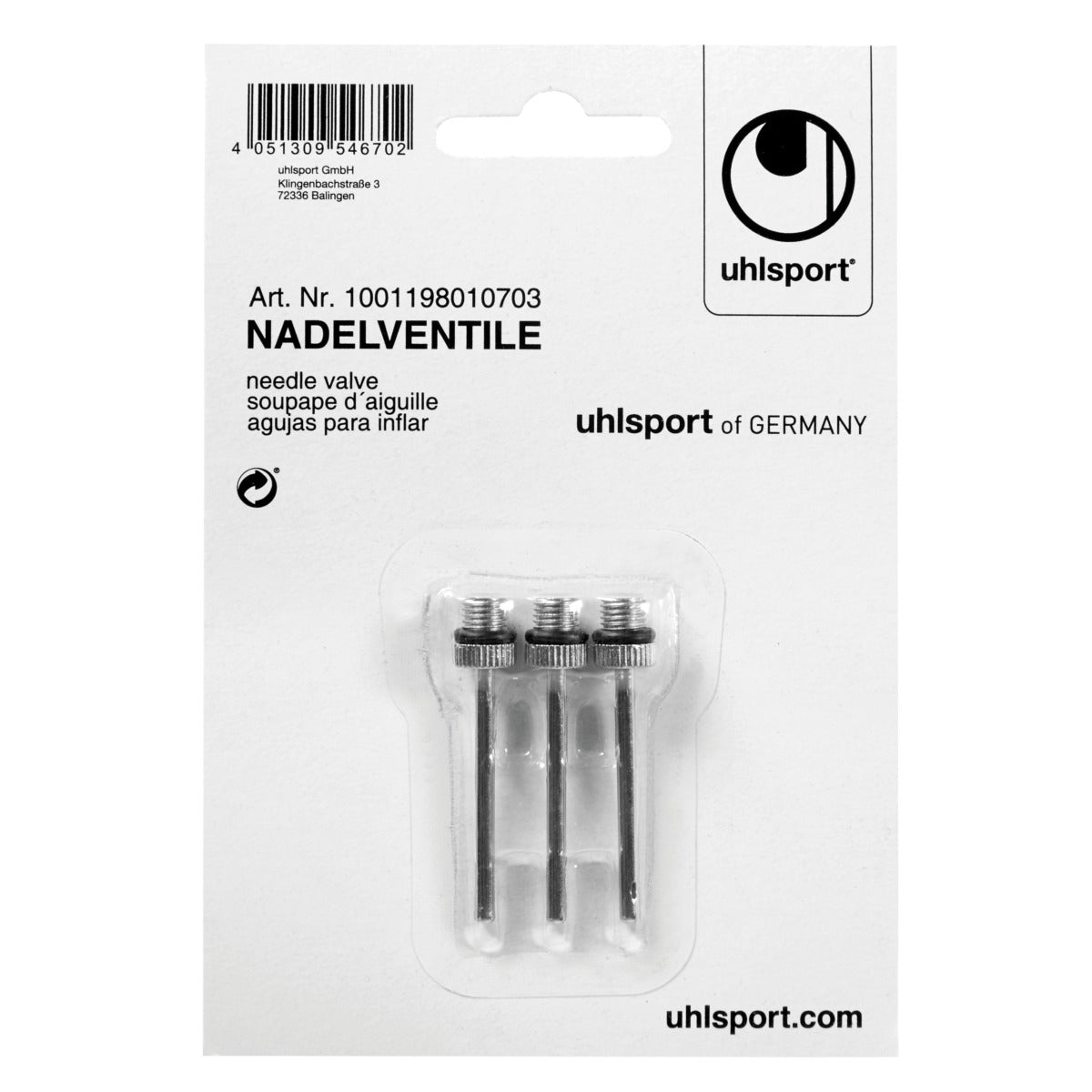 uhlsport NADELVENTILE - keine Farbe
