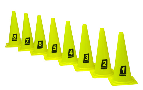 8er Set Pylonen mit Nummern (1-8) - 2 Farben