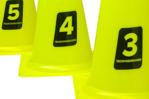 8er Set Pylonen mit Nummern (1-8) - 2 Farben