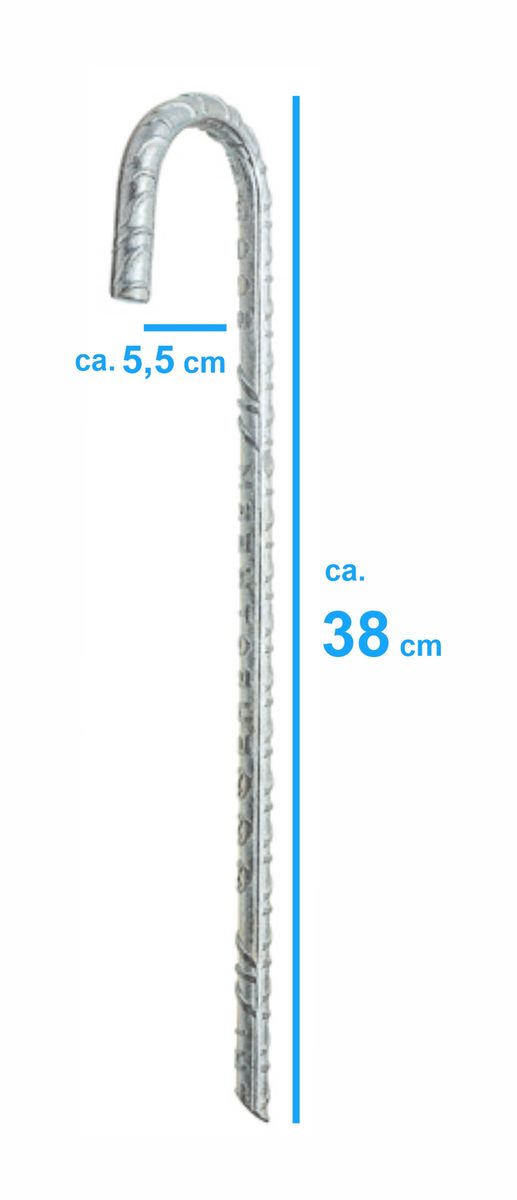 Bodenanker XL (Metall) - ø 12 mm, Länge: 38 cm