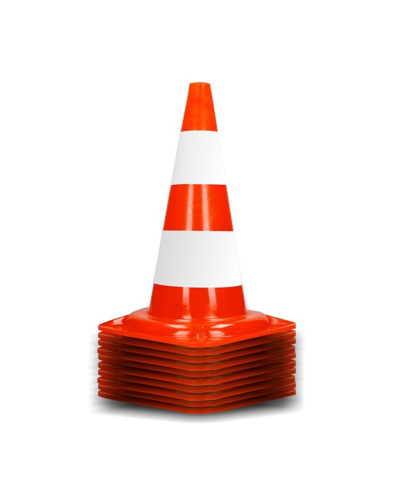 10er Set Verkehrskegel (Warnkegel) - Höhe: 52 cm