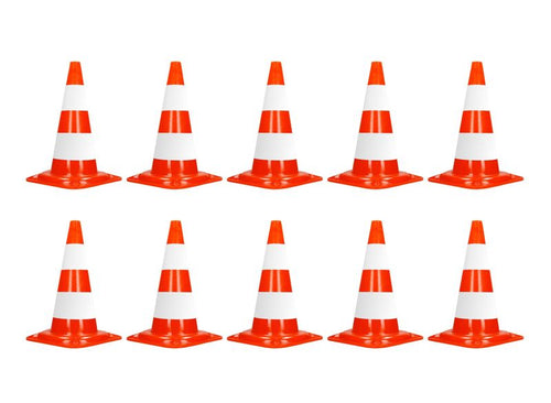 10er Set Verkehrskegel (Warnkegel) - Höhe: 52 cm