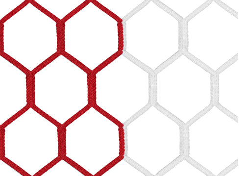 Tornetz HEXA (rot-weiß) - 7,32 x 2,44 m, 4 mm PP, 80/200 cm
