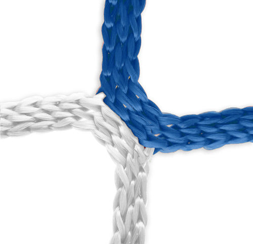 Tornetz (blau-weiß) - 5 x 2 m, 6 mm PP, 80/150 cm (robuste Bolzplatz-Ausführung)